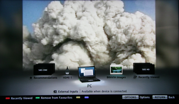 Sony nx700 bravia favourirtes overlay