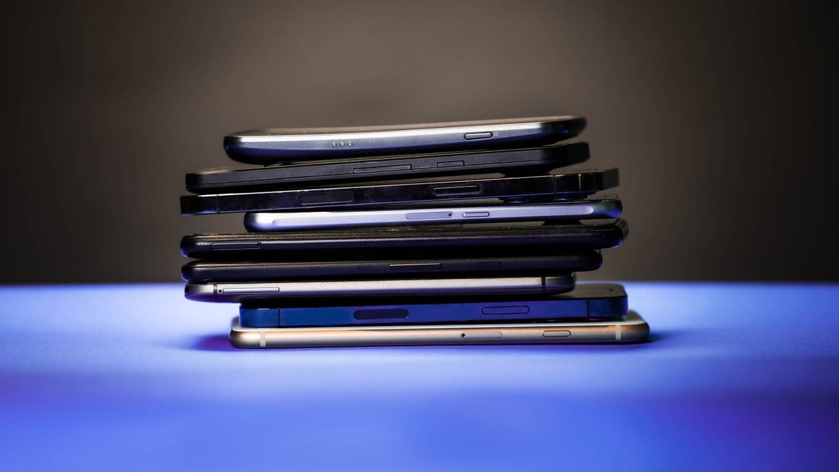 Stack of phones