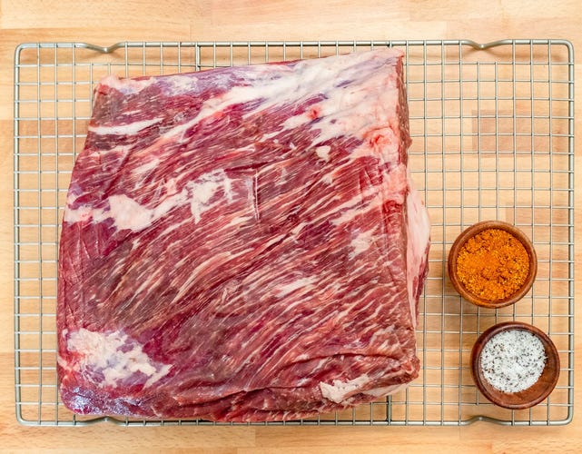 brisket flat on cutting board
