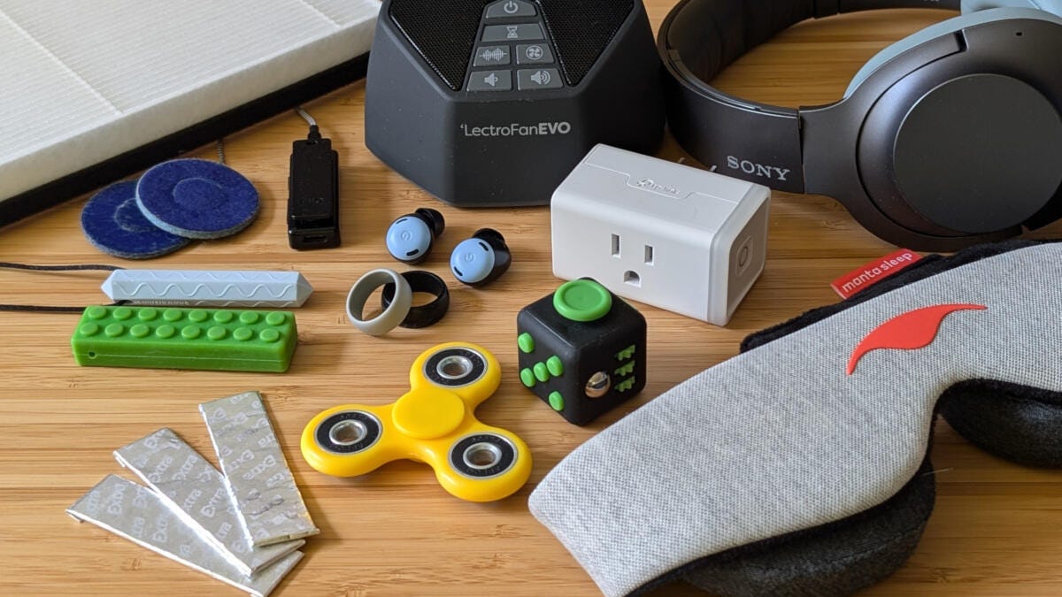 sensory tech laid out on desk