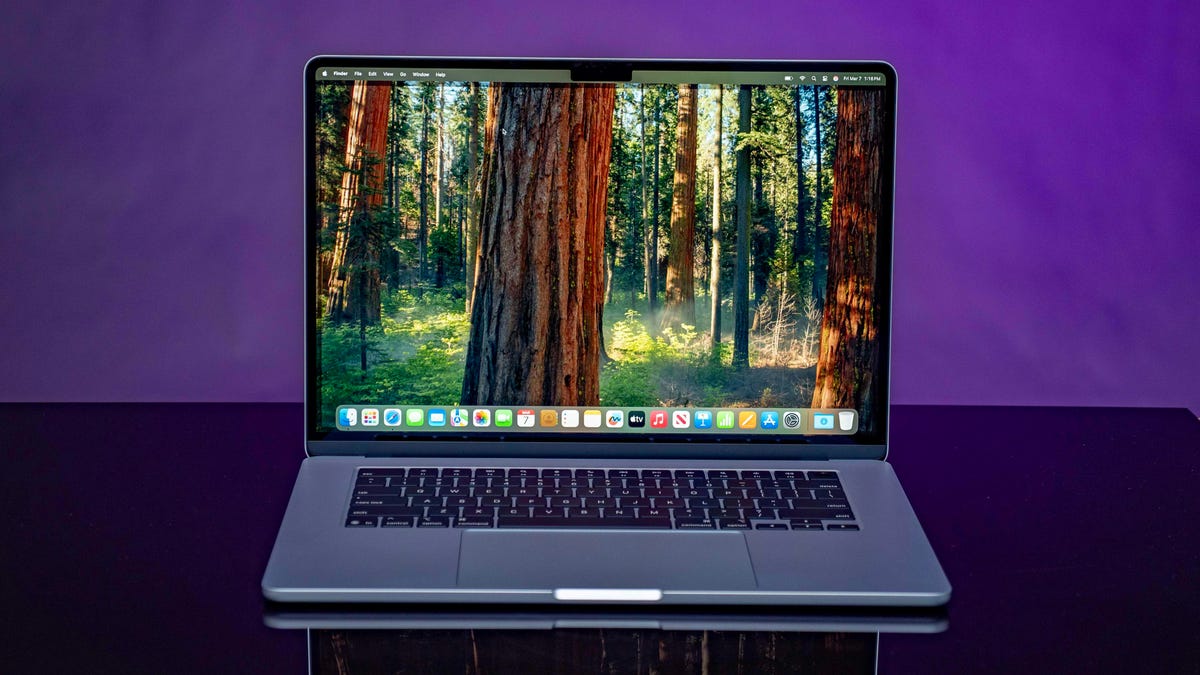 Apple MacBook Air M4 in Sky Blue color.