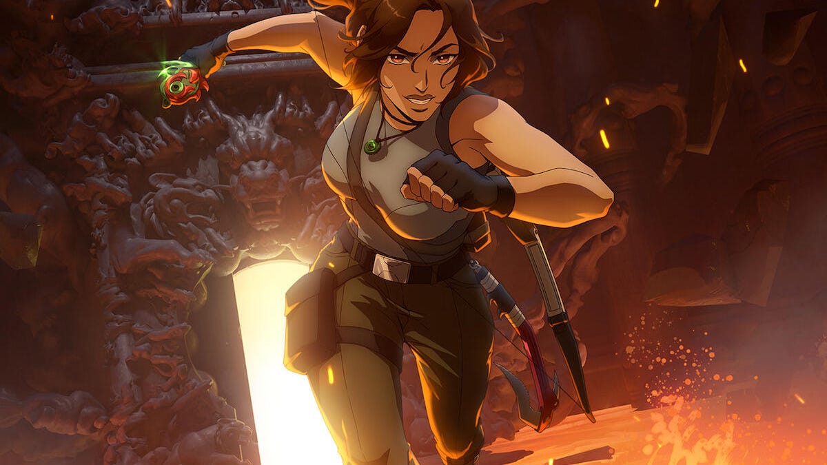 The Netflix poster for the Tomb Raider animated series