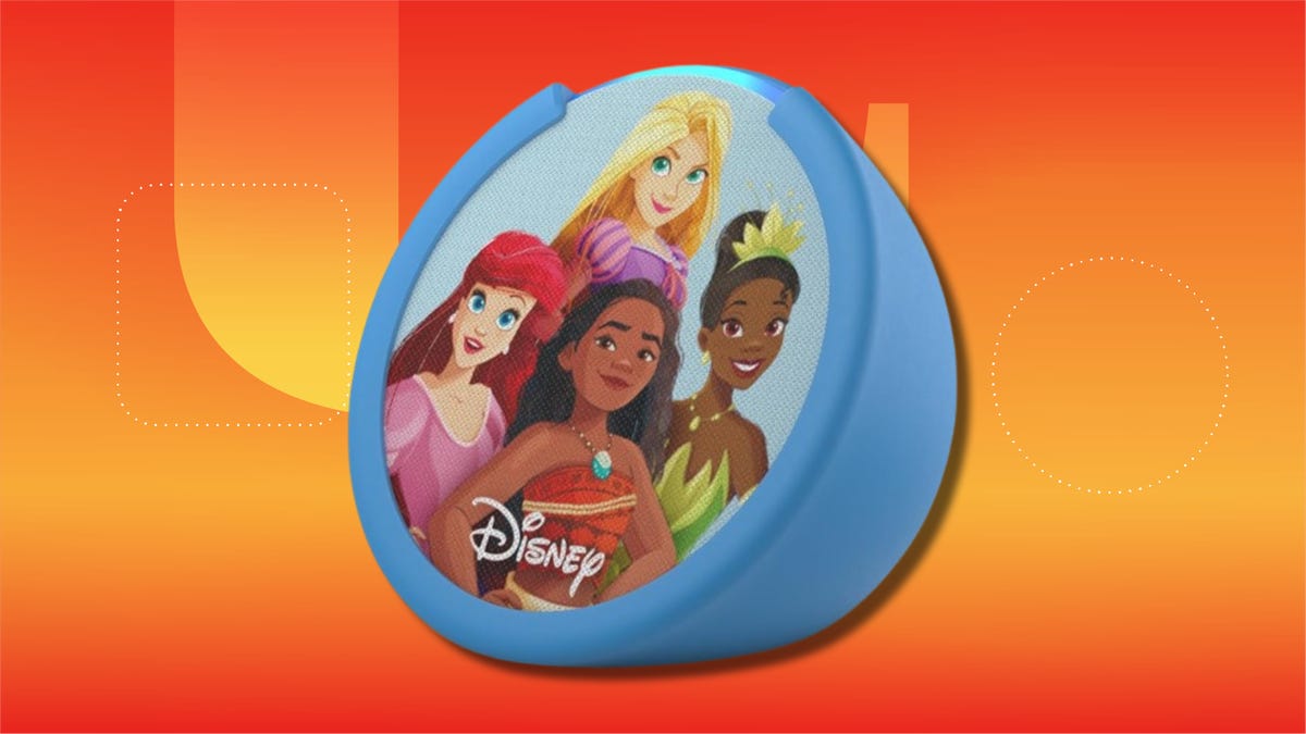 Amazon ecopop for kids against CNET's orange background.