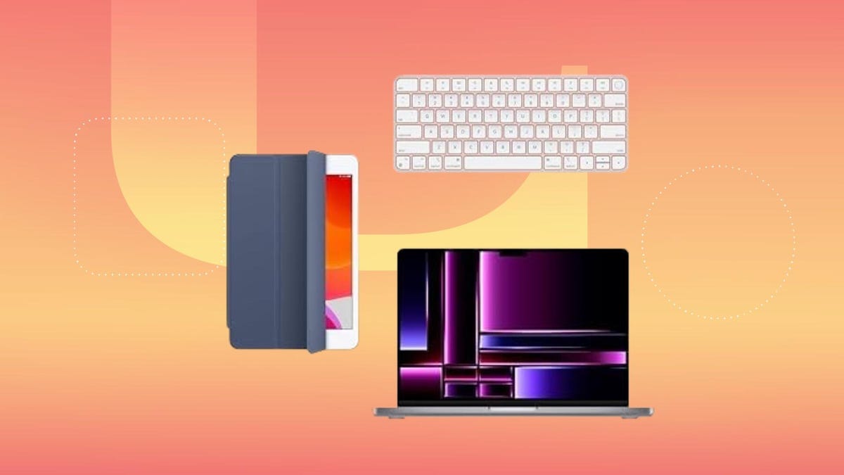 Apple MacBook, keyboard, and iPad case