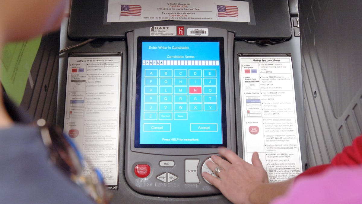 USA - Midterm Elections - Texas - Electronic Voting Demonstration