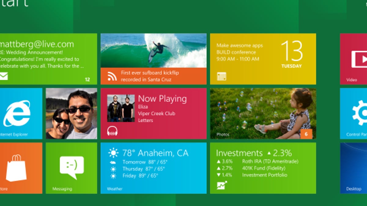 The new Windows 8 Start Screen