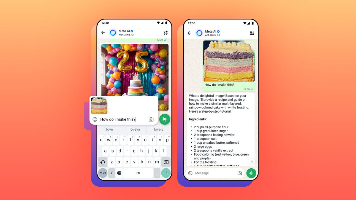 two screenshots showing Meta AI