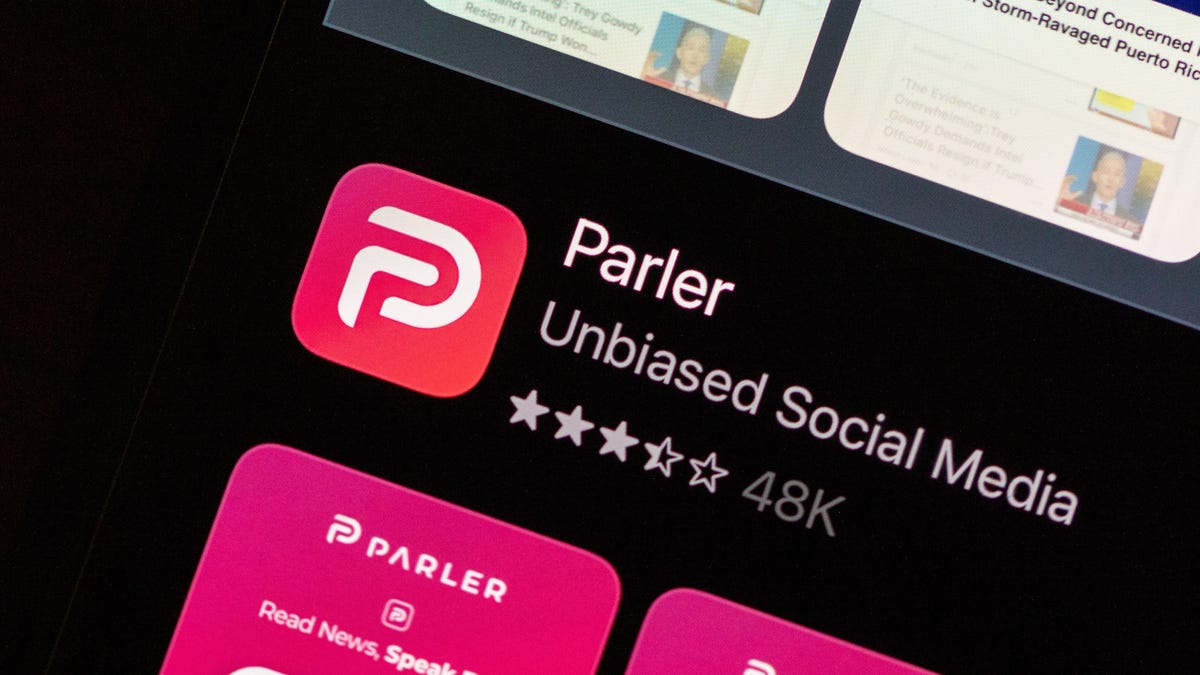 The Parler social media app on Apple's App Store