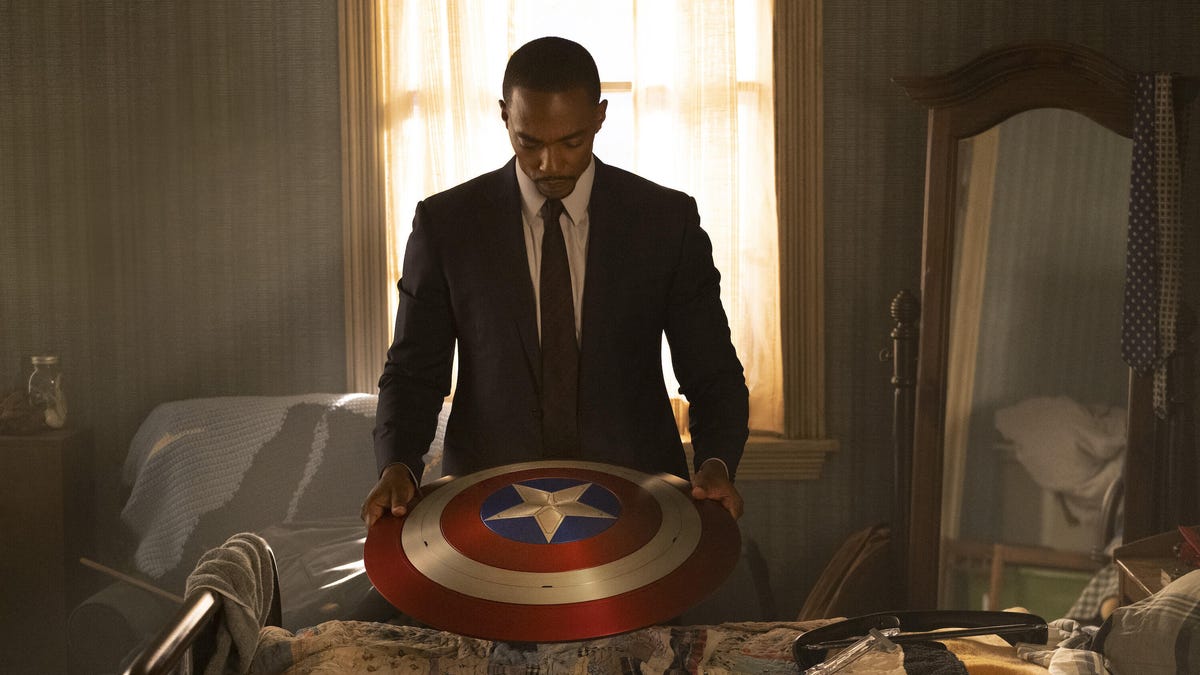 Sam Wilson with Captain America's shield