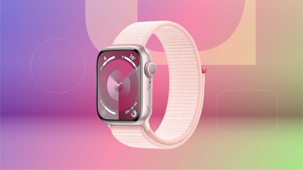 Apple Watch Series 9 on orange background