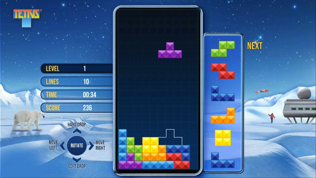 tetris game on mobile phone