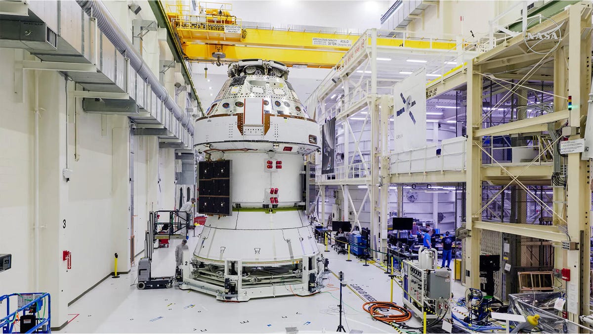 NASA's Orion capsule being prepared for the Artemis II mission