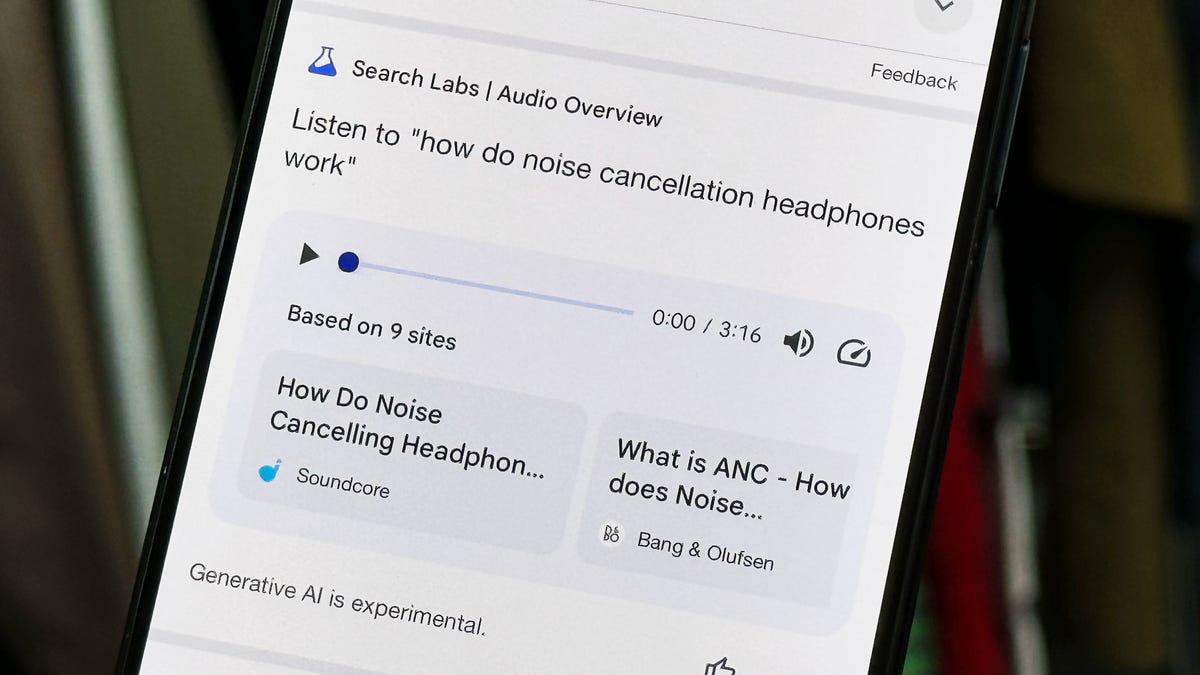 Audio Overviews in Google Search