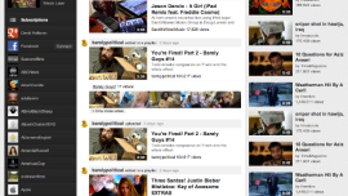 YouTube's new homepage.