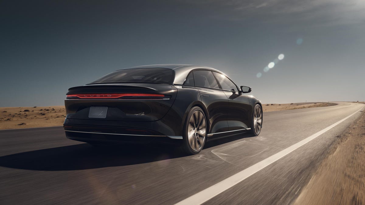 Lucid Air - rear three-quarter view
