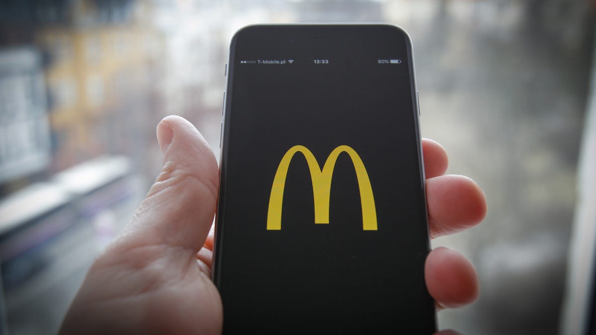 McDonald's logo on a smartphone