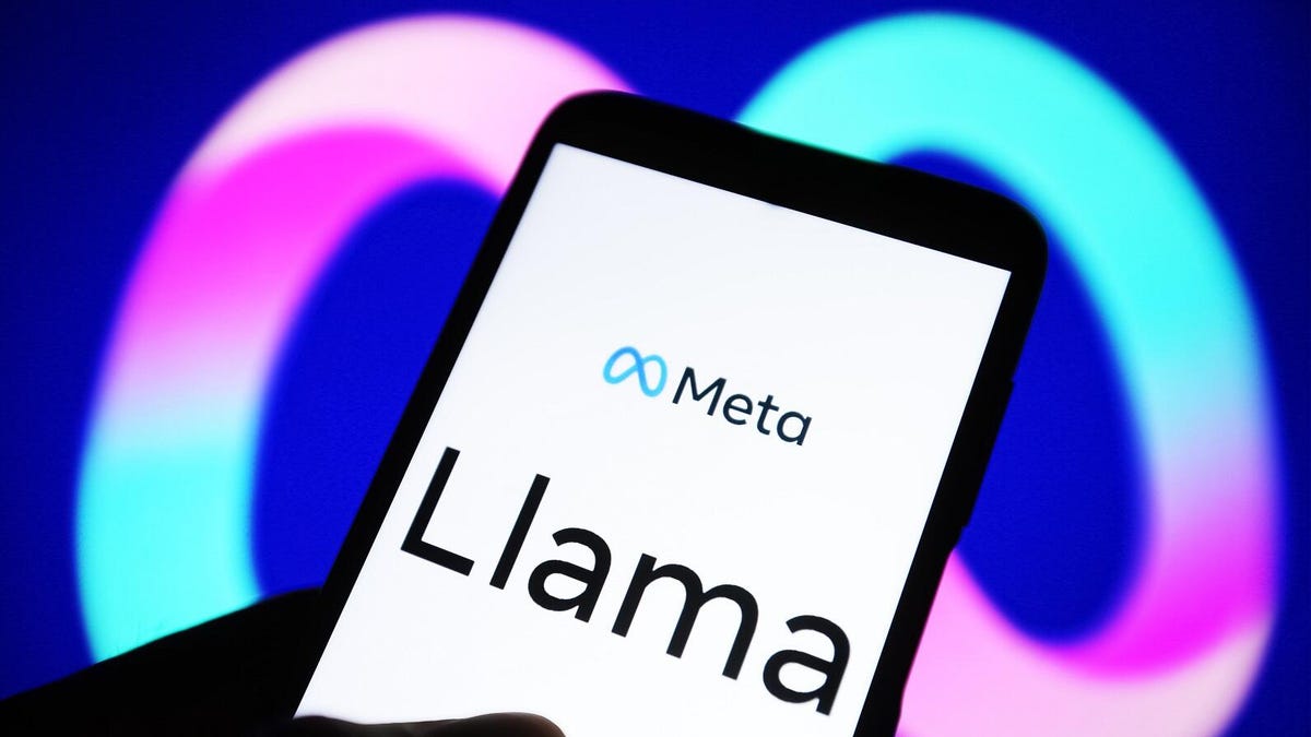 A phone with Meta Llama on the screen