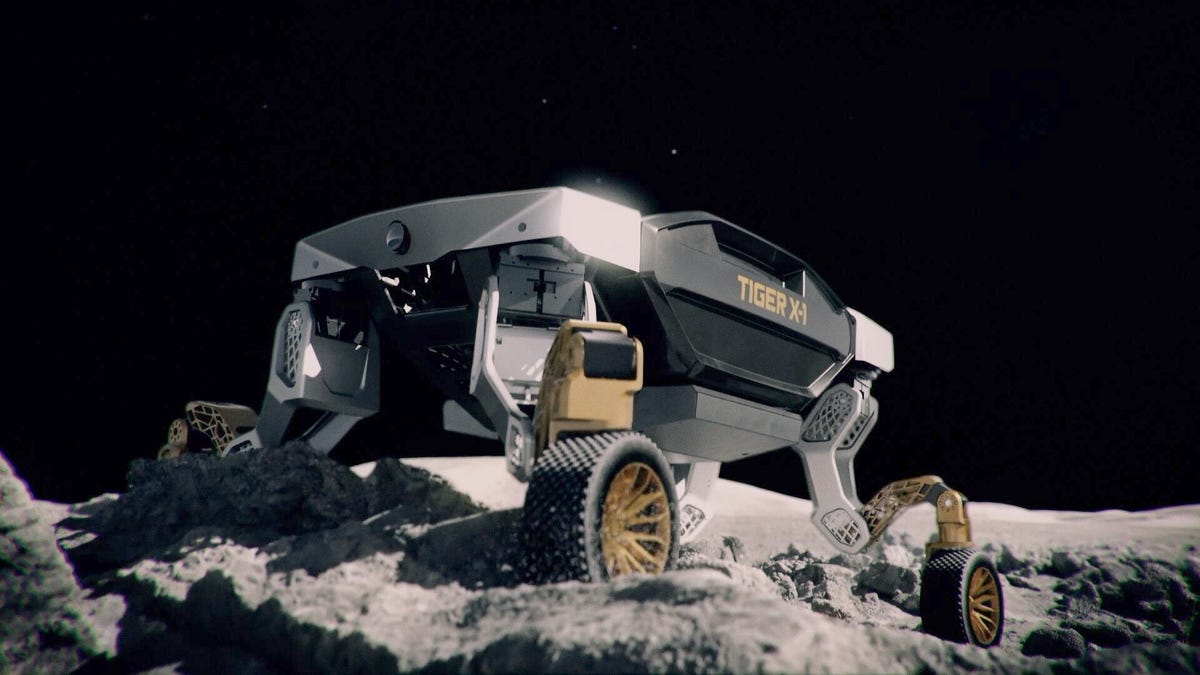 Hyundai Tiger X-1 walking car on the moon