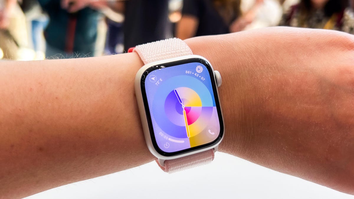The Apple Watch Series 9 on wrist.