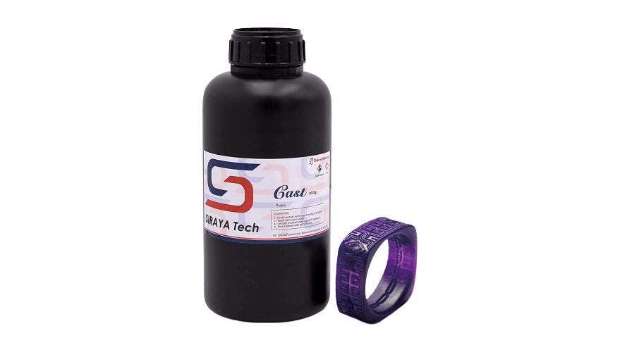 Black resin bottle with a purple ring