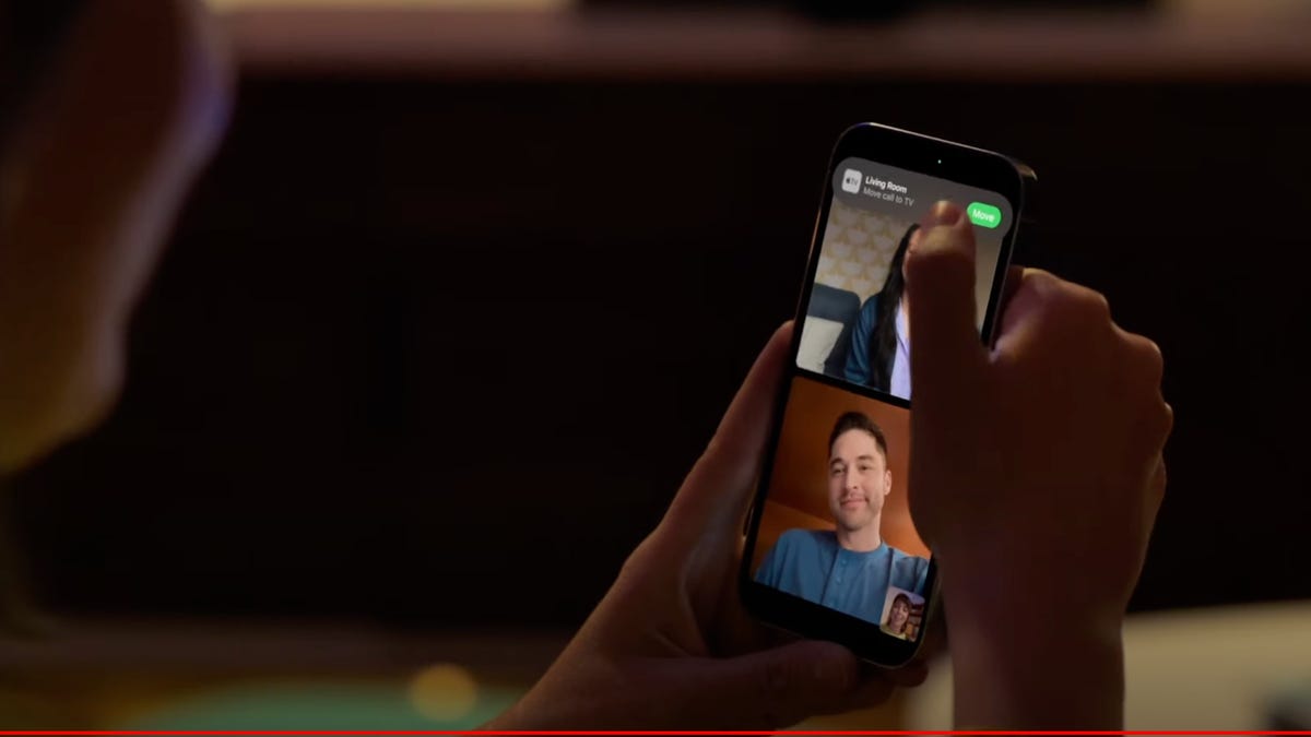 person answering facetime call