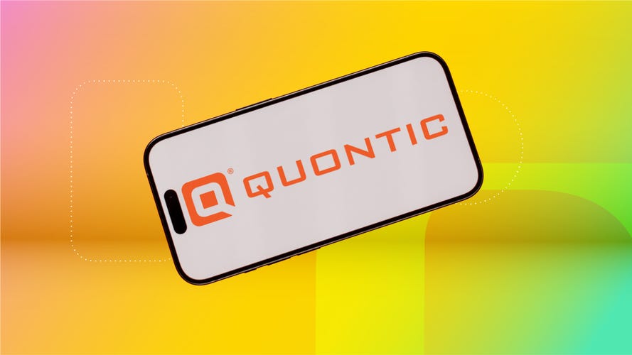 Quontic Bank logo on phone