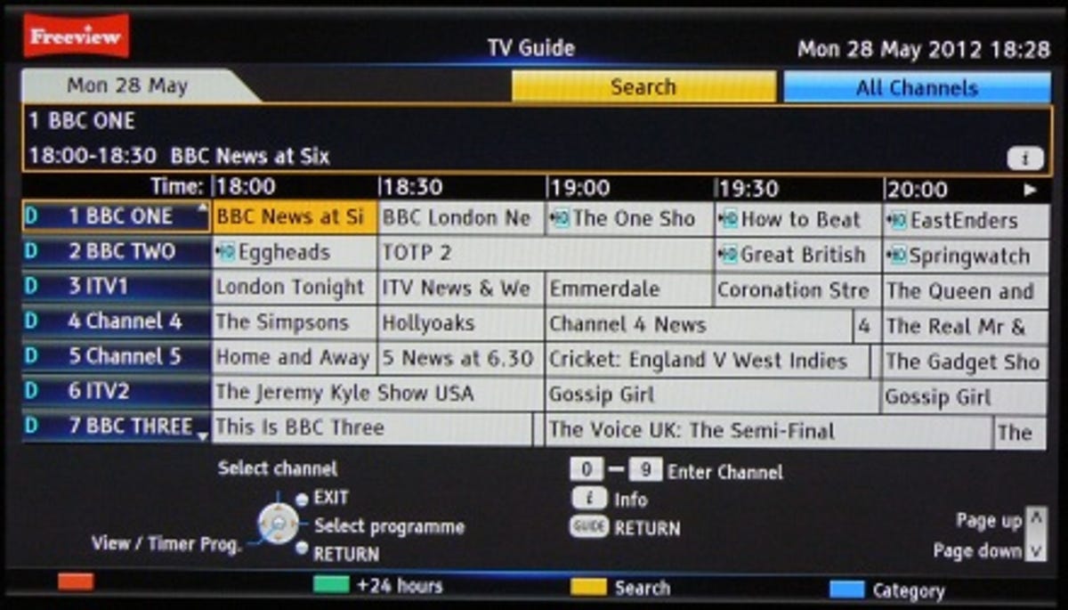 Panasonic TX-P42GT50B EPG