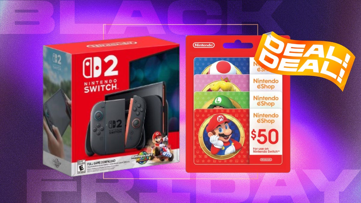 Nintendo Switch 2 and pack of Nintendo eSho gift cards