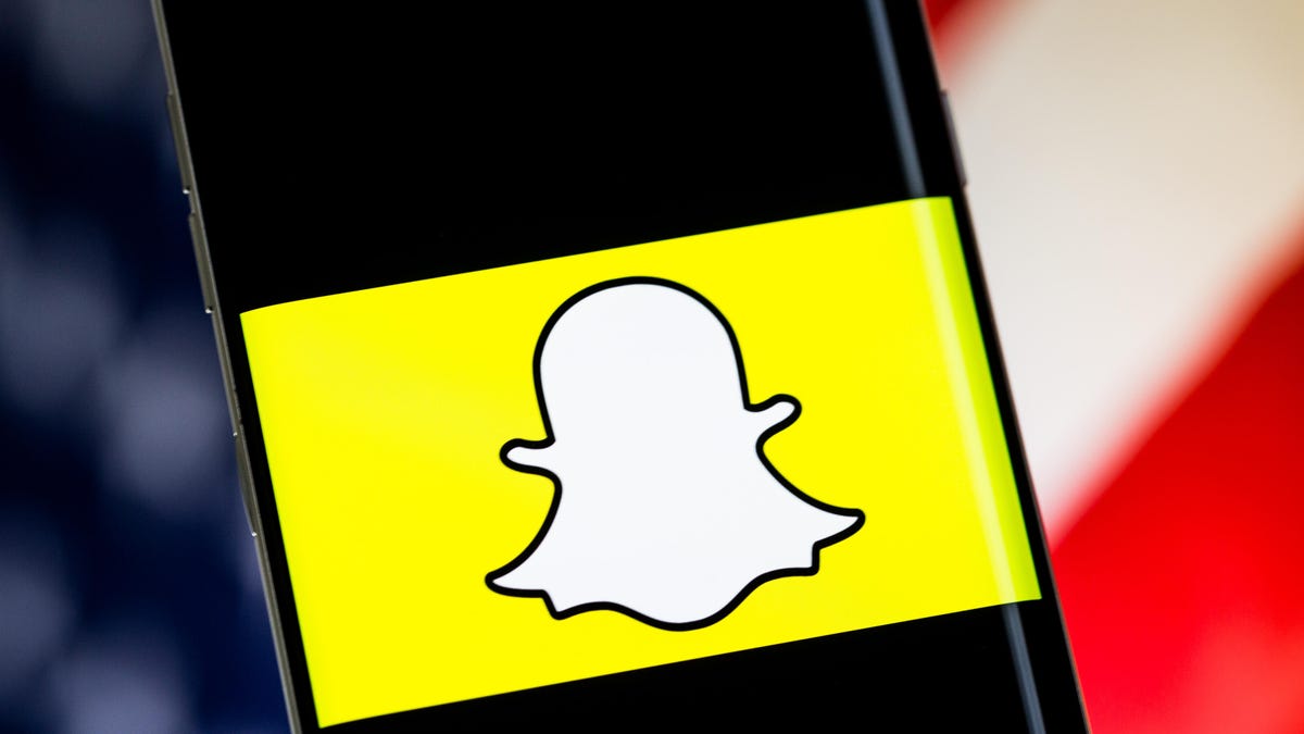 Snapchat's logo on a mobile phone