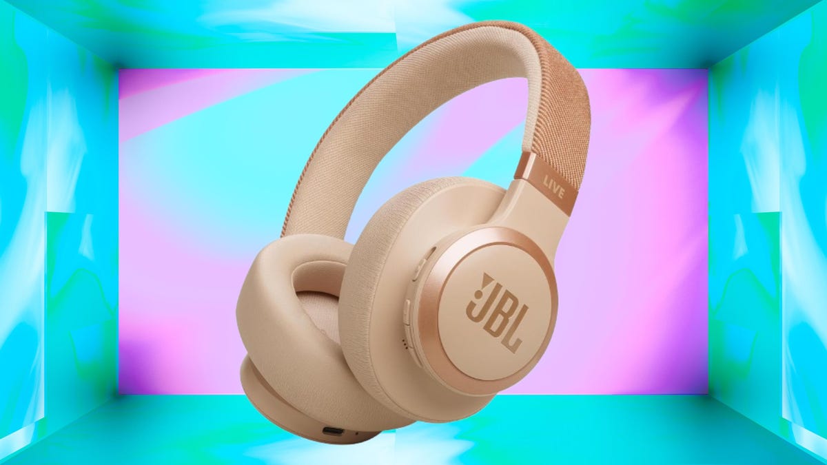 JBL Live 770NC headphones in sandstone