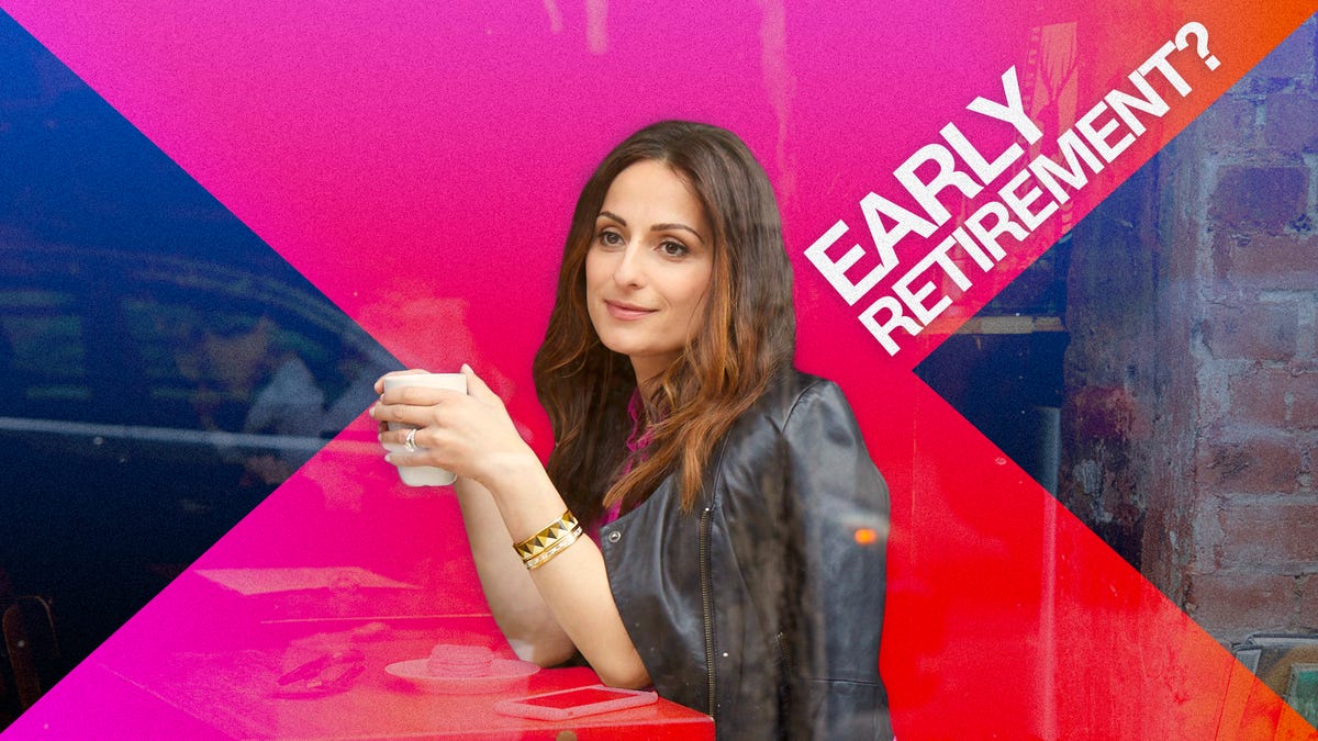 Farnoosh at coffee shop pondering early retirement