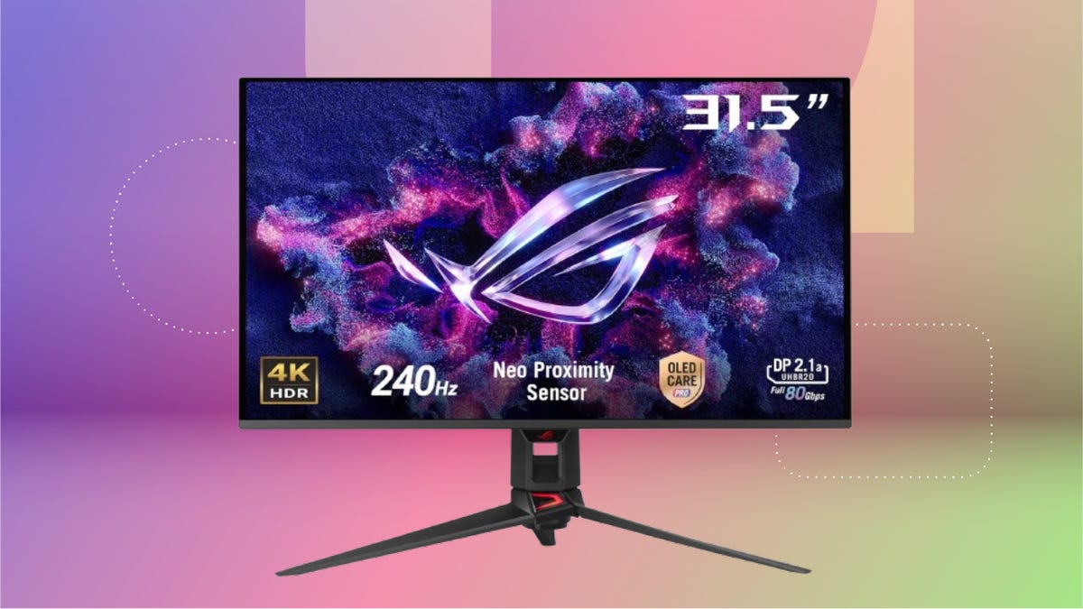 Asus gaming monitor on CNET commerce background