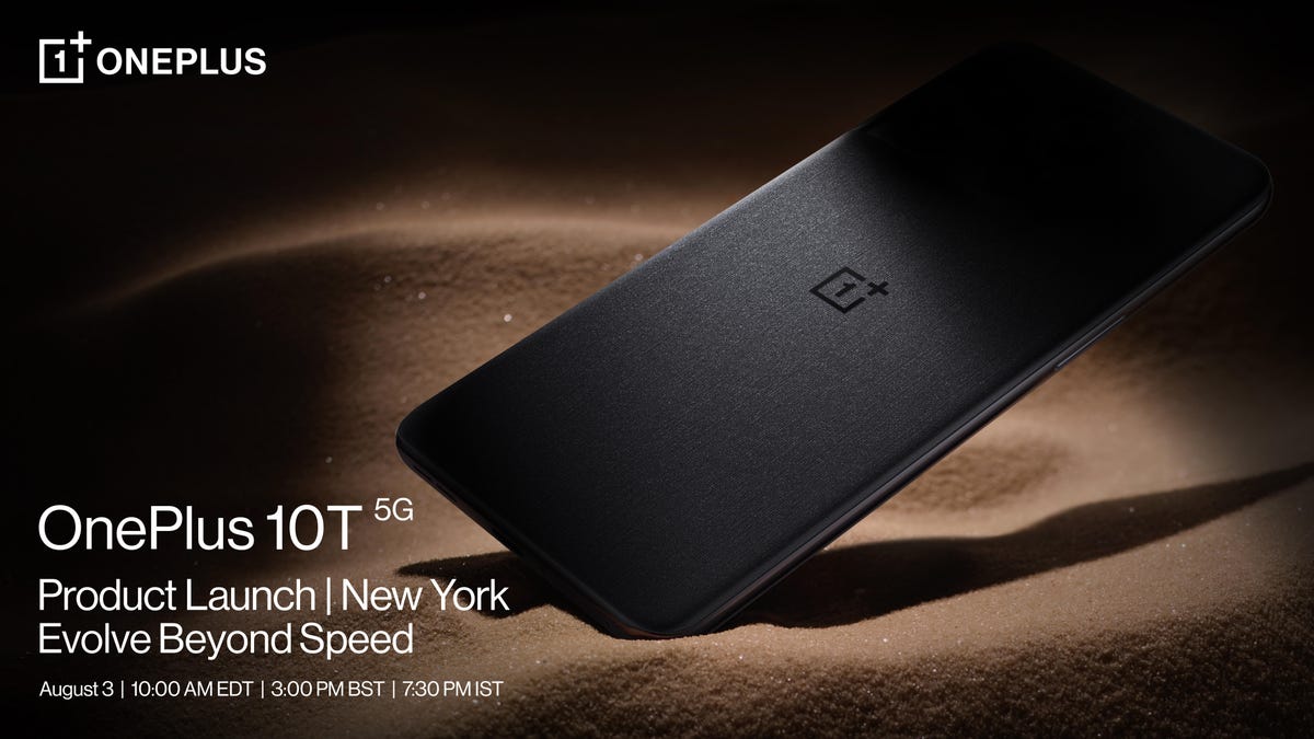 The invite for the OnePlus 10T launch event on August 3.
