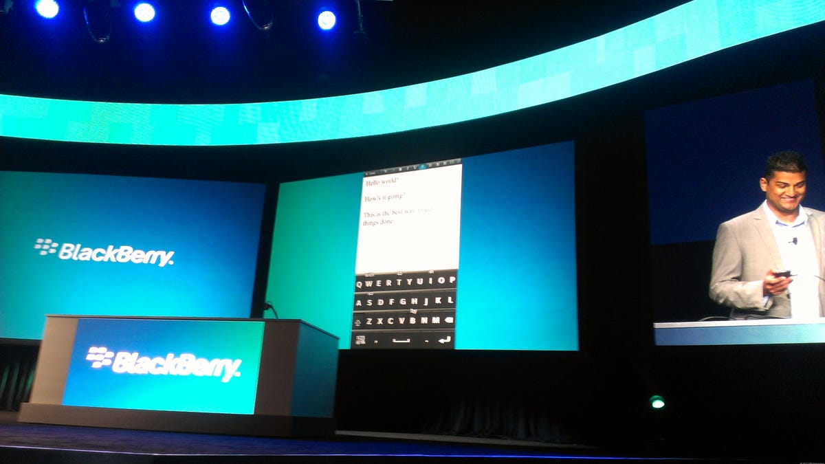 RIM shows off its virtual keyboard at BlackBerry World.