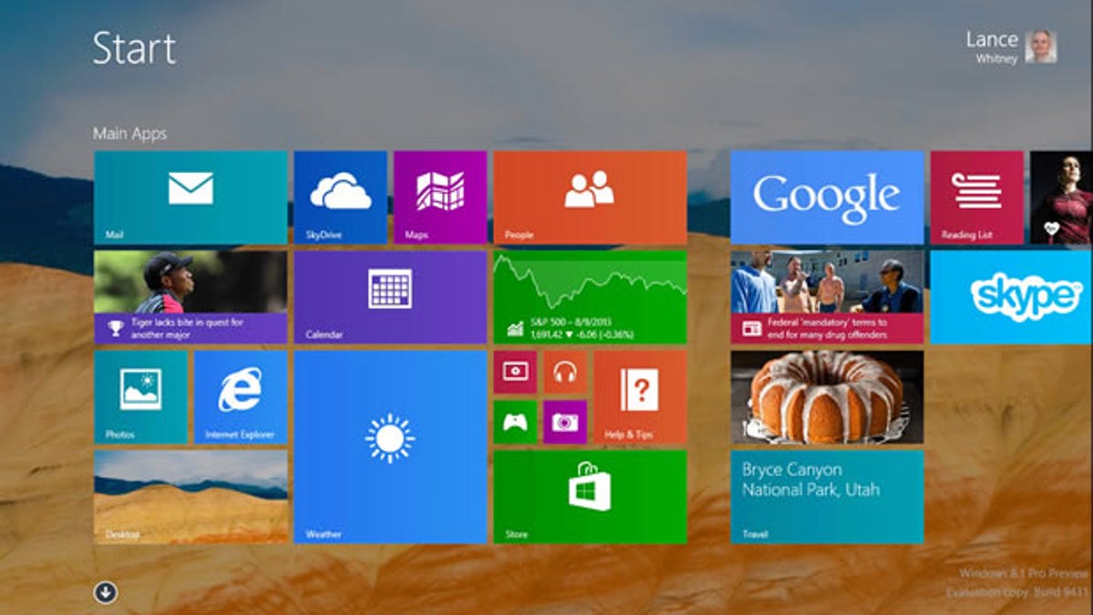 The Windows 8.1 Preview.