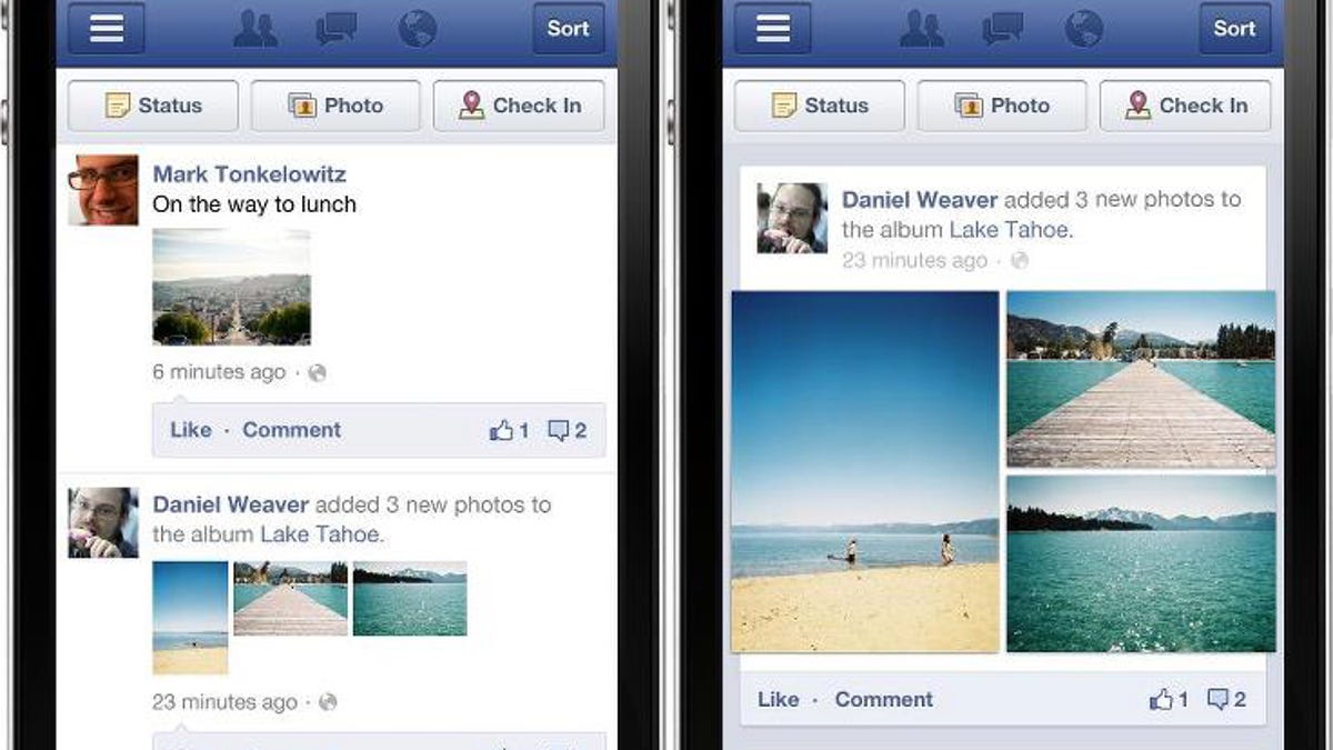 Facebook on iPhone.