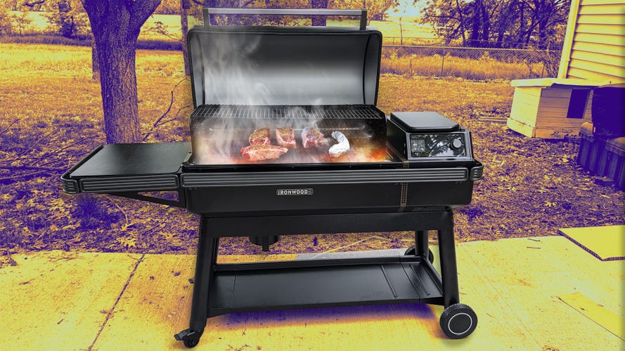 Traeger Ironwood XL with food on it