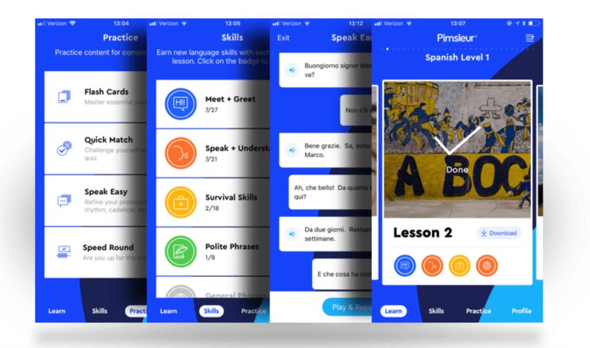 pimsleur app interface