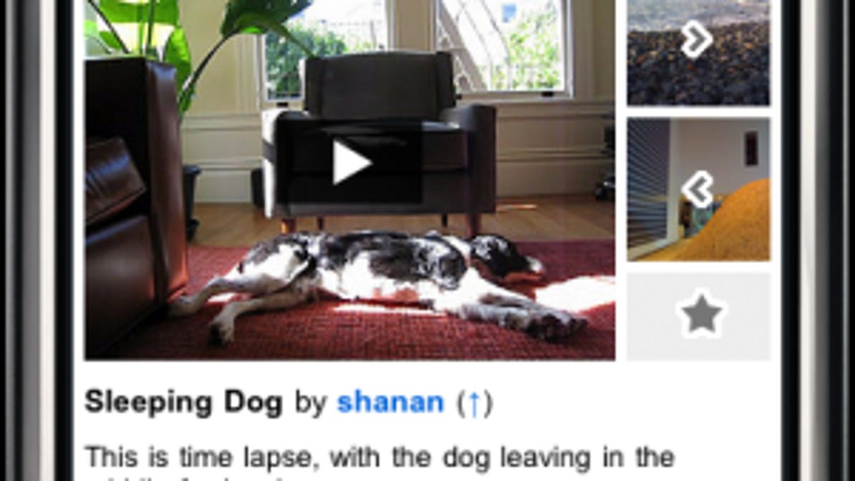 Flickr's new mobile site on iPhone