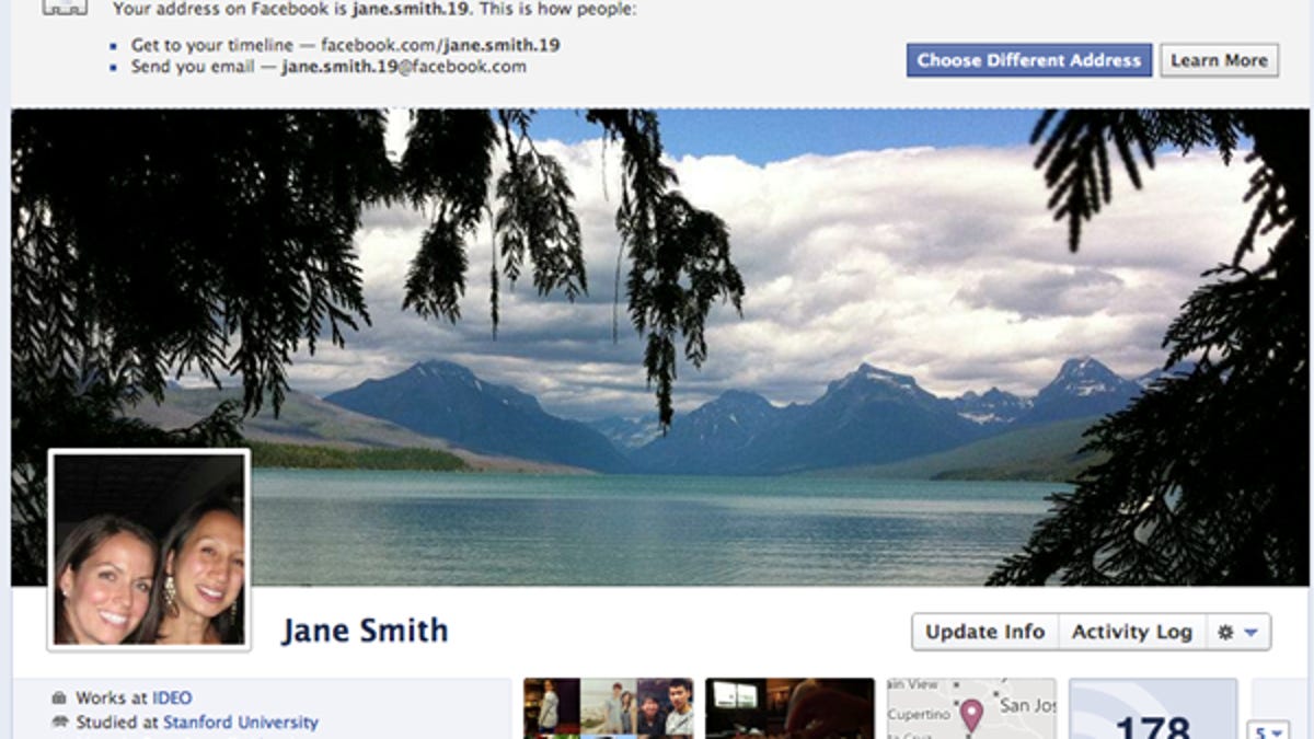 Facebook's username will match the e-mail address username.