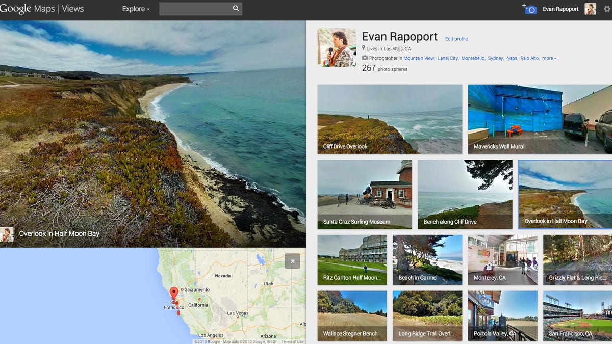 Google's photo spheres on the Web giant's Views Web site.