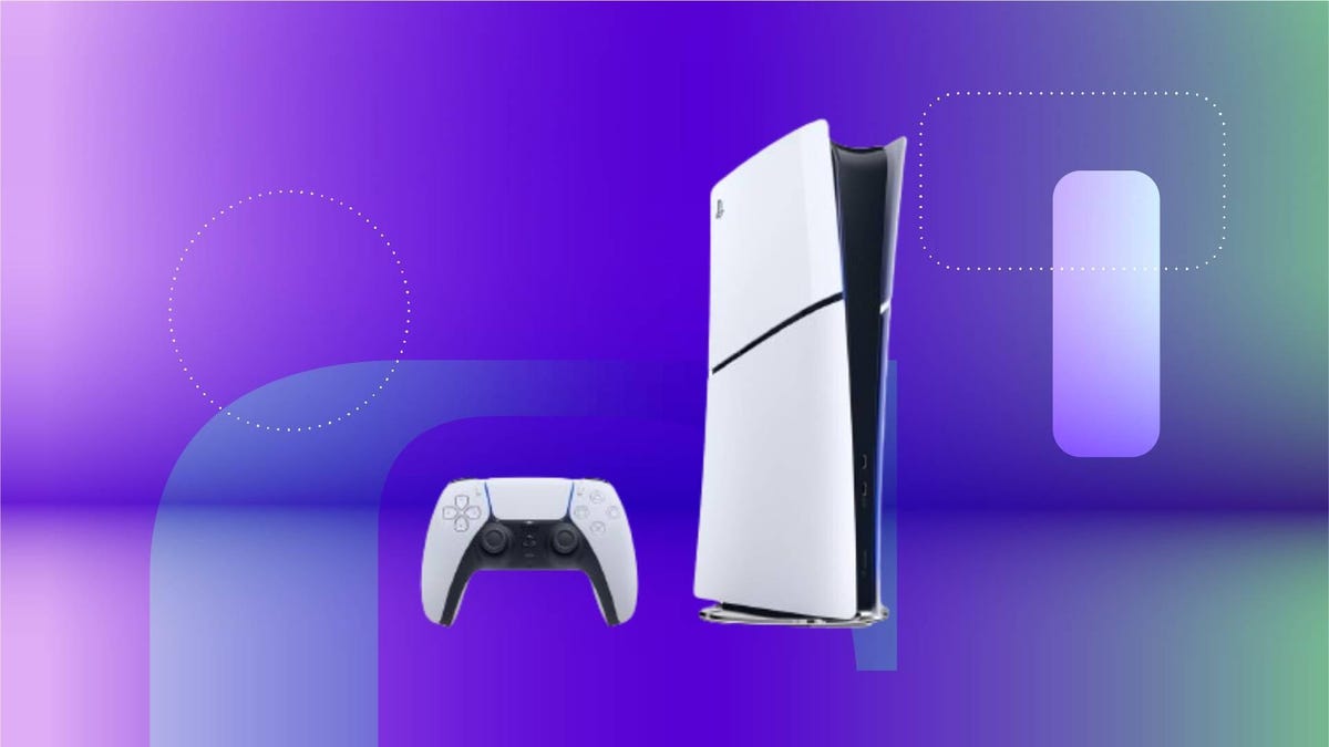 PlayStation 5 Digital Edition on blue background