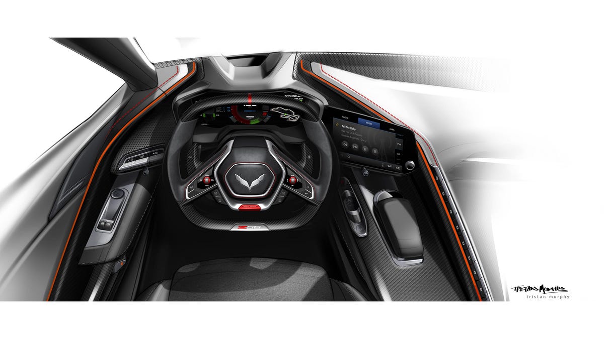 Possible sketch of Chevy Corvette Z06 interior