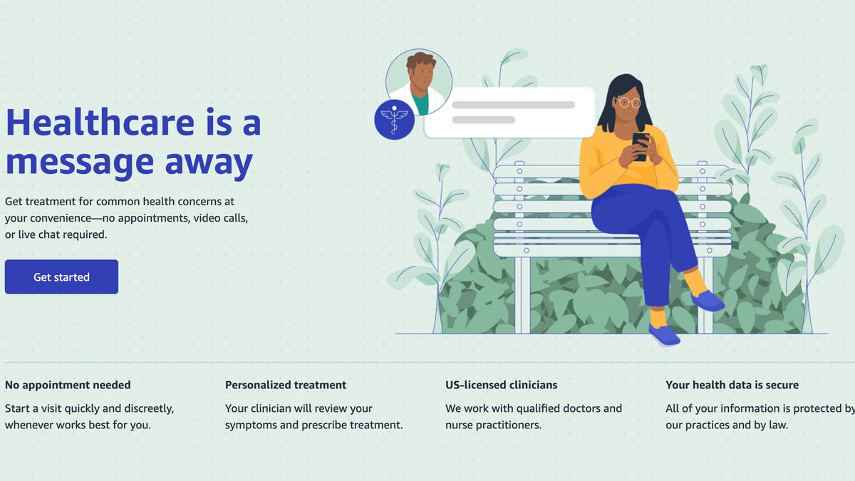 Amazon Clinic's landing page