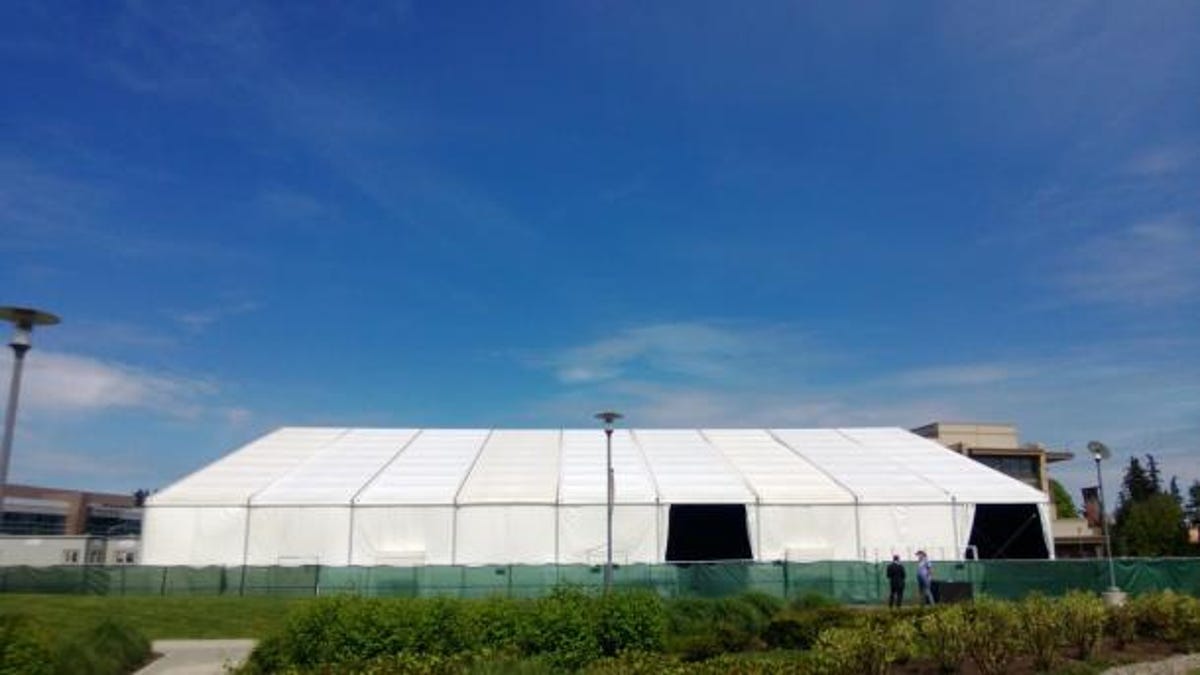 Microsoft built a giant tent on its Redmond, Wash., campus in which it will reveal details of the next Xbox video game console on Tuesday.