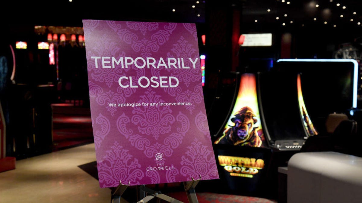 A closed sign at a Las Vegas casino