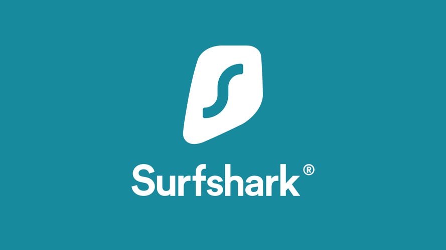 Surfshark logo on a teal background