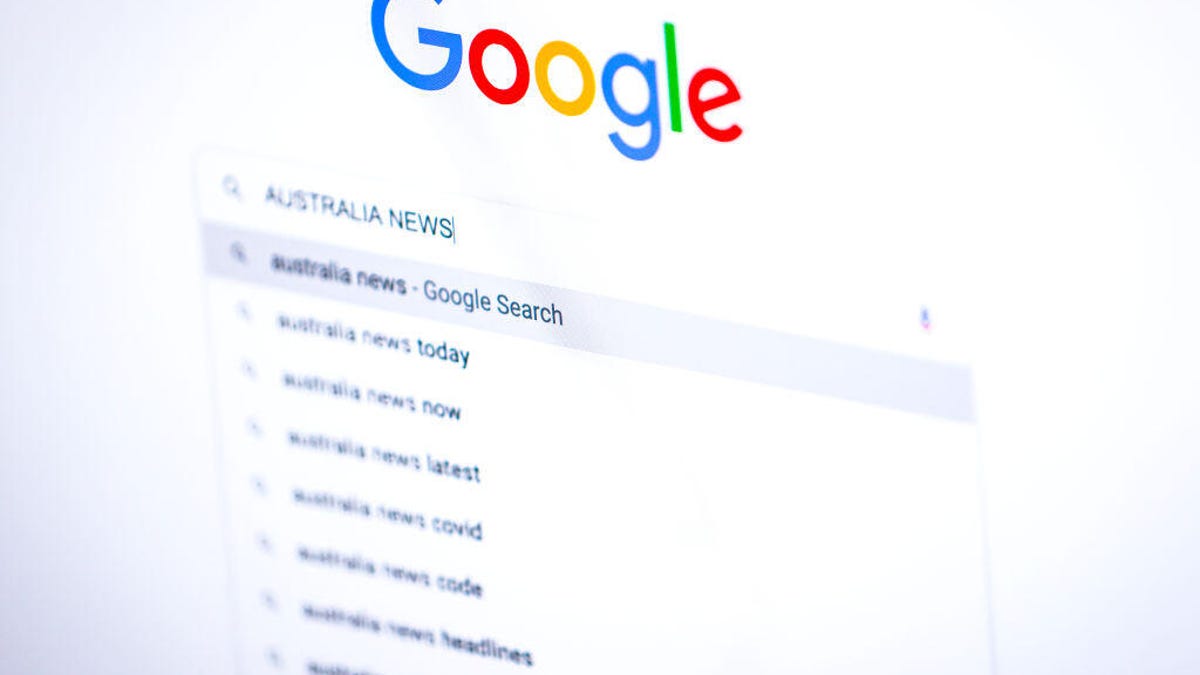 Google Australia news search page