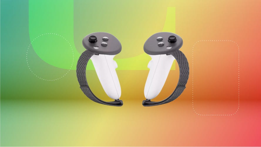 Two controllers with highlighted knuckle straps
