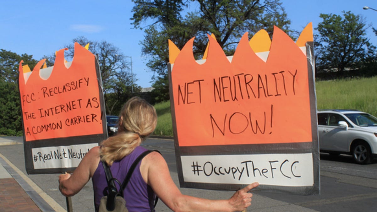 In May 2014 protesters picketed in Washington, DC, urging the FCC to reclassify broadband as a Title II utility service.